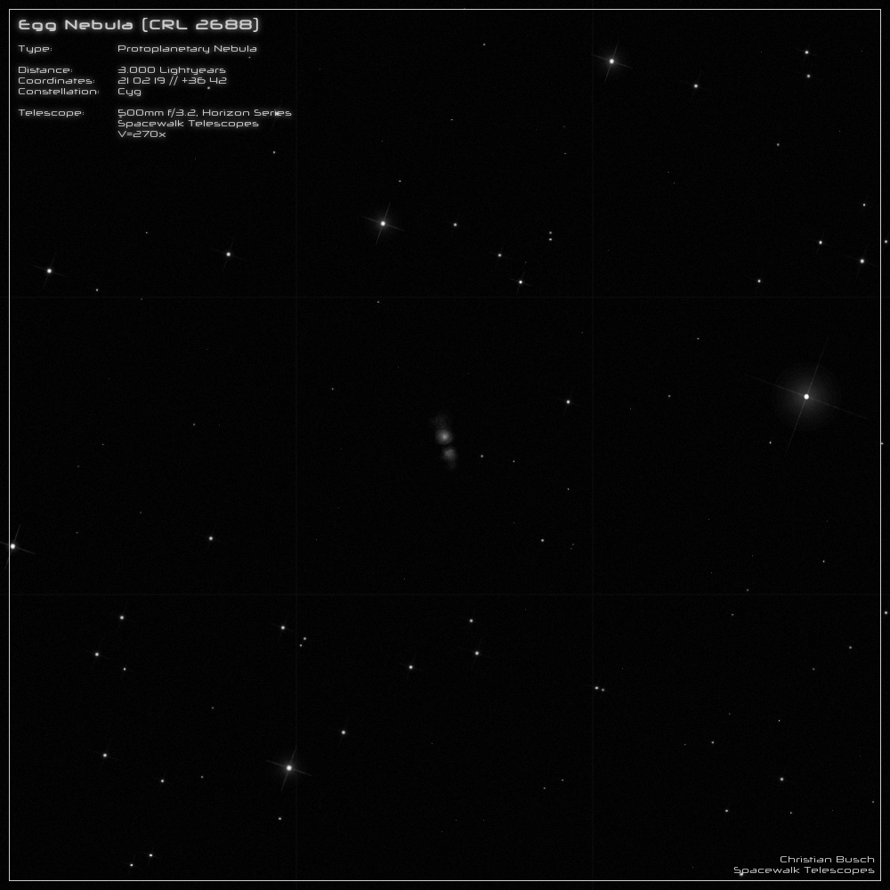 Der Egg- Nebel im 20 Zoll Dobson- Teleskop (Spiegelteleskop)