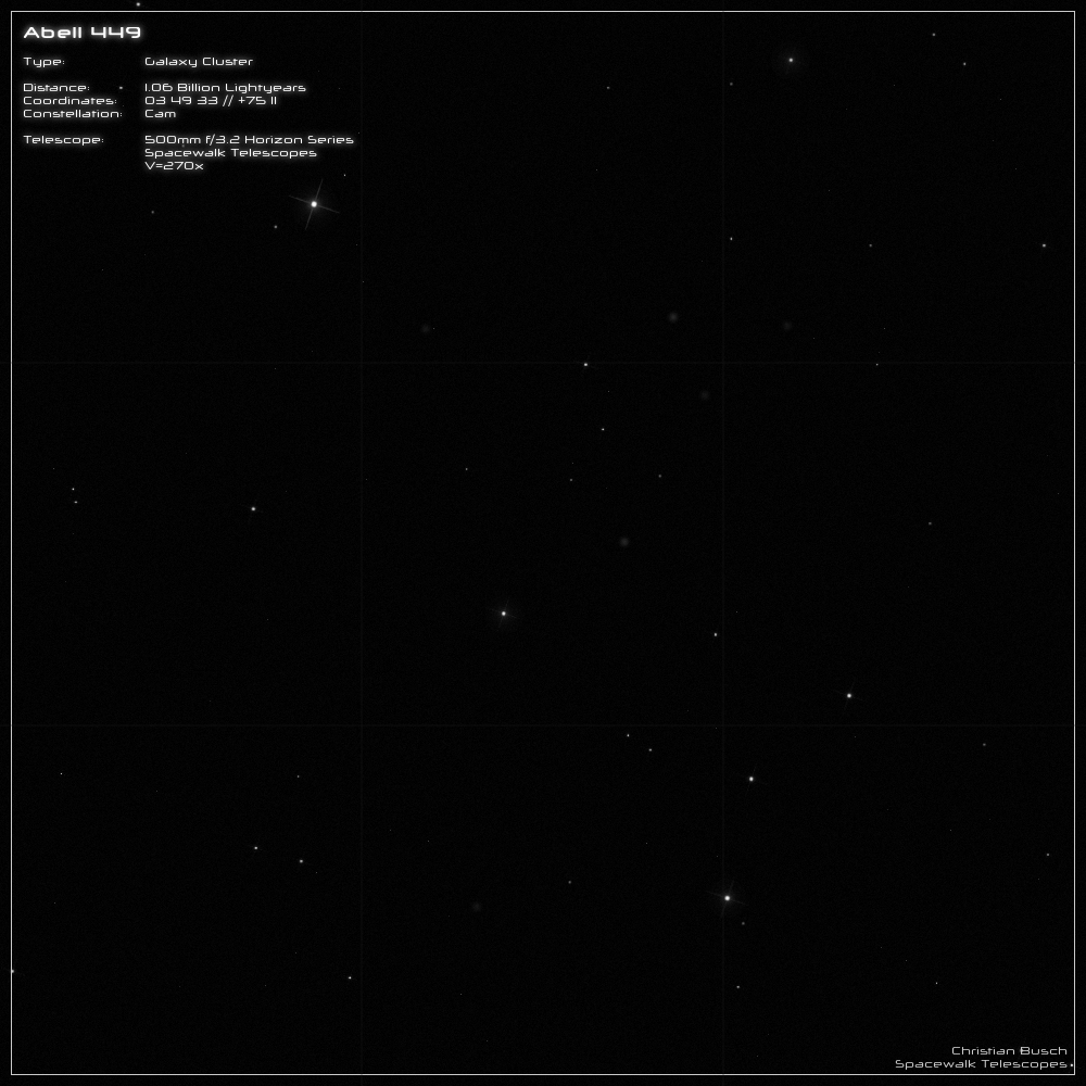 Galaxienhaufen AGC Abell 449 im 20 Zoll Dobson- Teleskop (Spiegelteleskop)