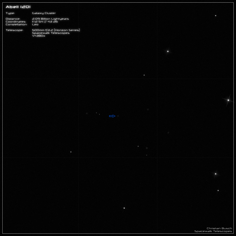 Galaxienhaufen Abell 1201 im 20 Zoll Dobson- Teleskop (Spiegelteleskop)