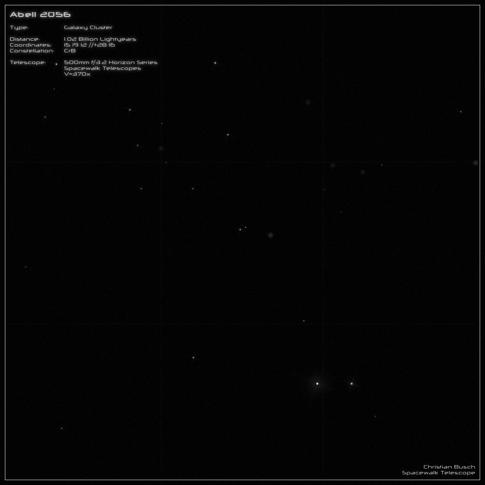 Galaxienhaufen Abell 2056 in CrB im 20 Zoll Dobson- Teleskop (Spiegelteleskop)