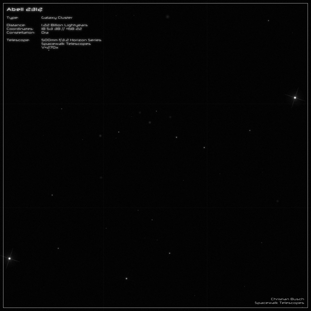 Galaxienhaufen Abell 2312 im Sternbild Drache im 20 Zoll Dobson- Teleskop (Spiegelteleskop)