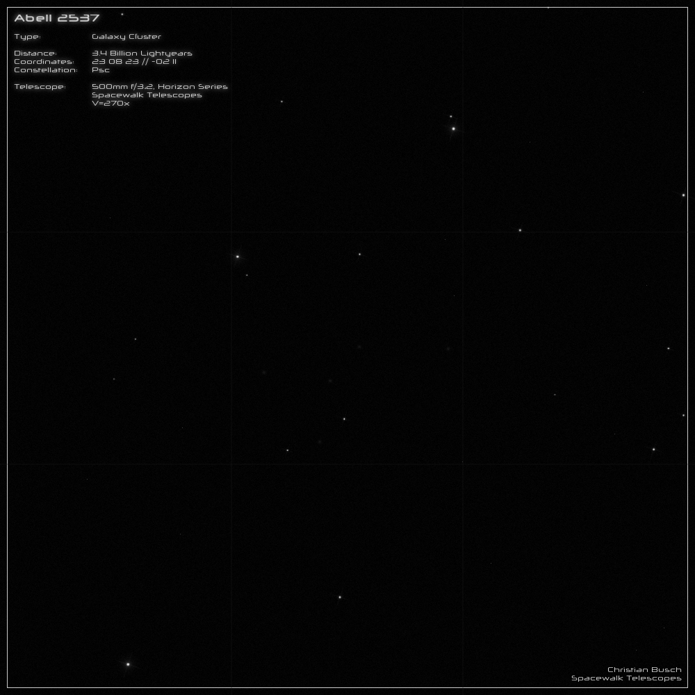 Der Galaxienhaufen Abell 2537 im 20 Zoll Dobson- Teleskop (Spiegelteleskop)