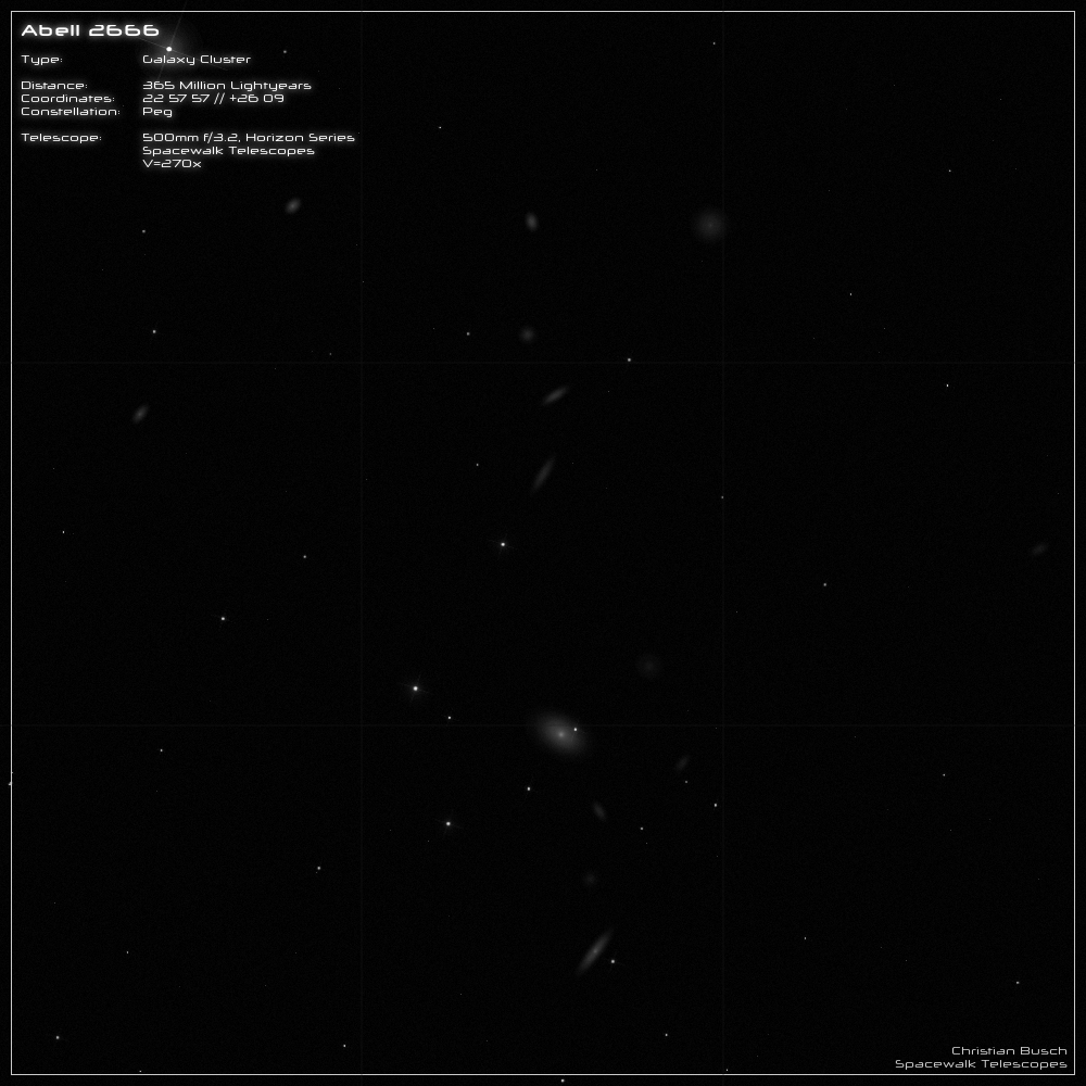 Galaxienhaufen AGC Abell 2666 im 20 Zoll Dobson- Teleskop (Spiegelteleskop)