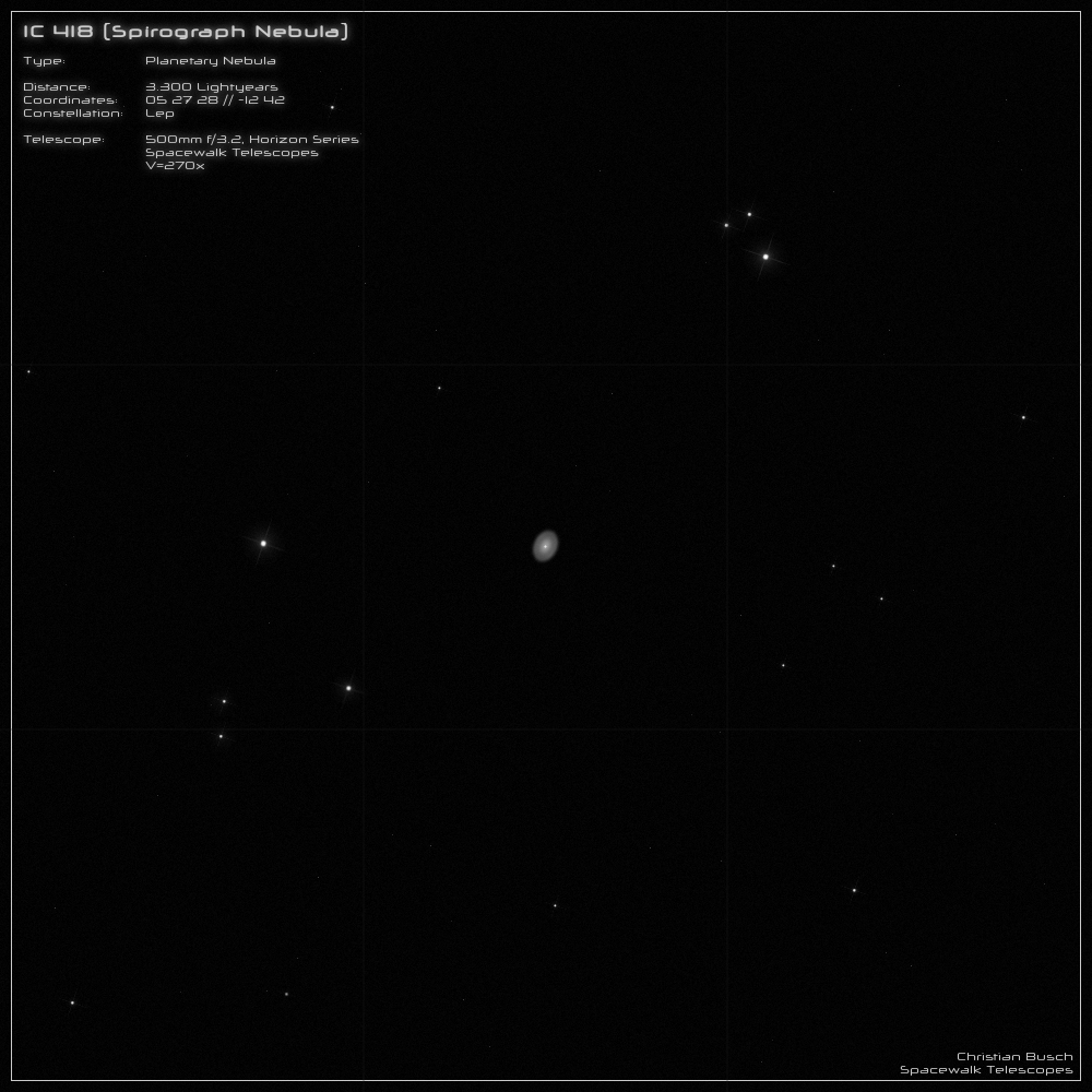 Der Nebel IC 418 im 20 Zoll Dobson- Teleskop (Spiegelteleskop)