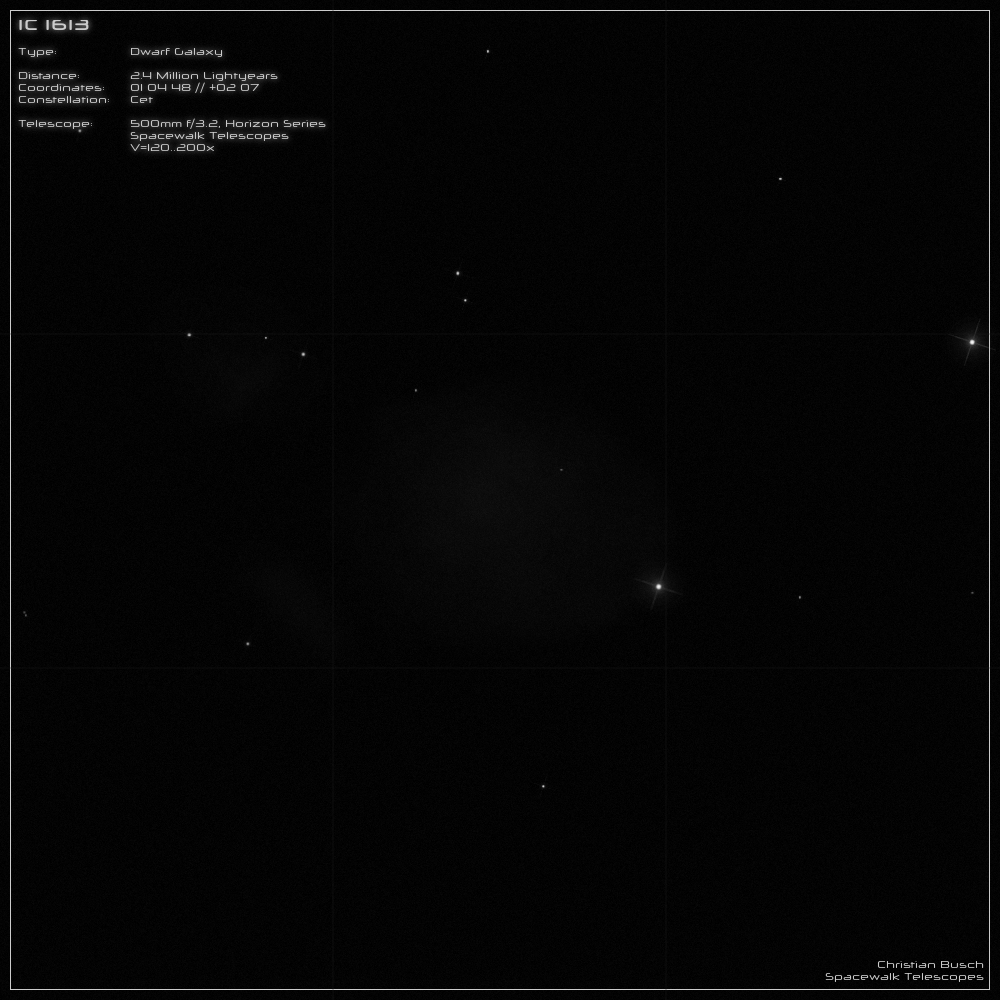 Die Galaxie IC 1613 im 20 Zoll Dobson- Teleskop (Spiegelteleskop)