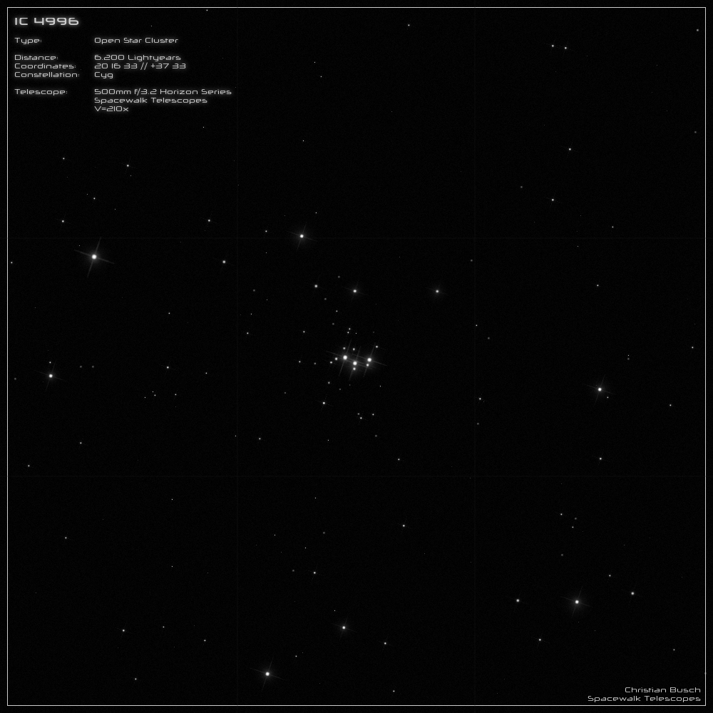 Der offene Sternhaufen IC 4996 im Sternbild Schwan im 20 Zoll Dobson- Teleskop (Spiegelteleskop)