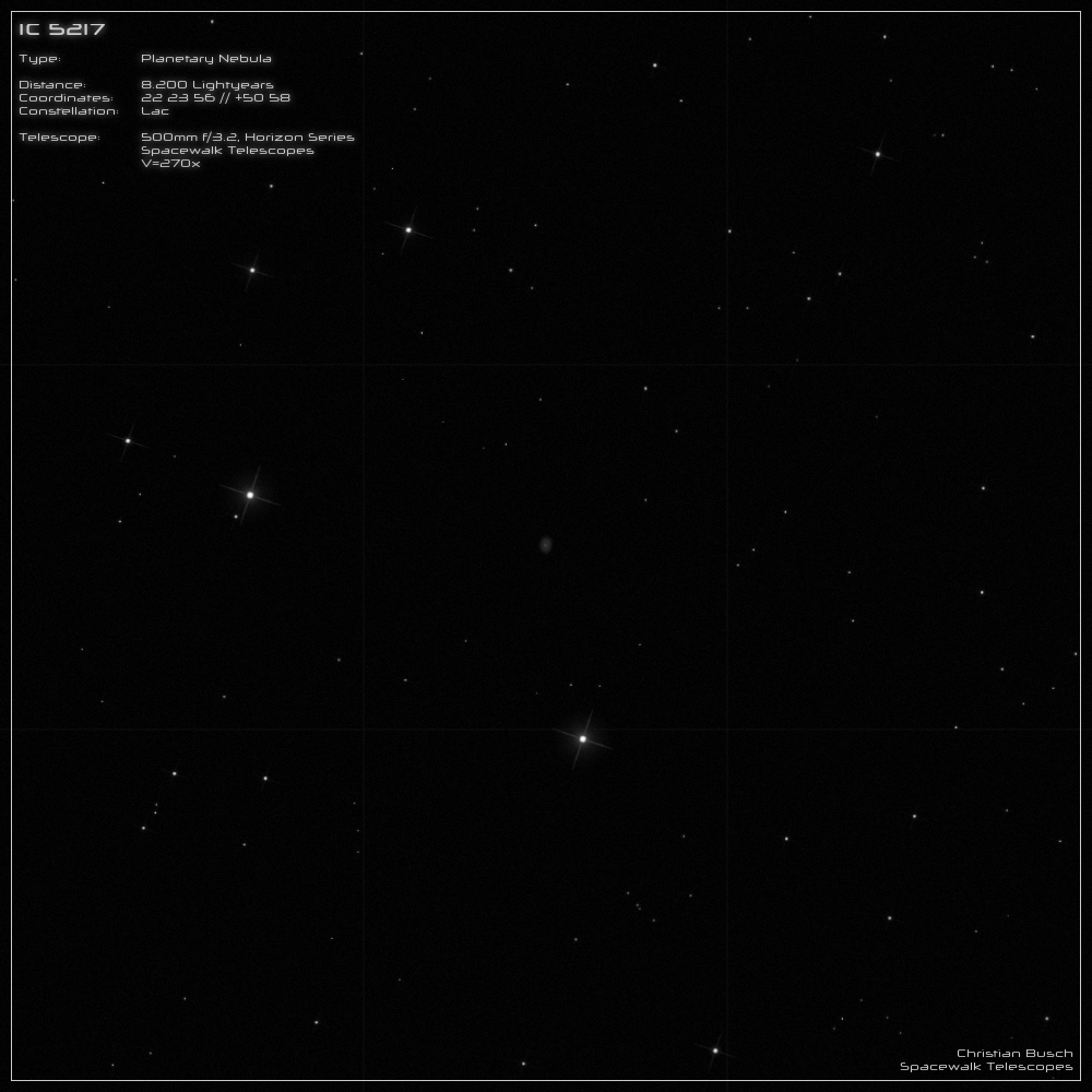 Der Planetarische Nebel IC 5217 im 20 Zoll Dobson- Teleskop (Spiegelteleskop)