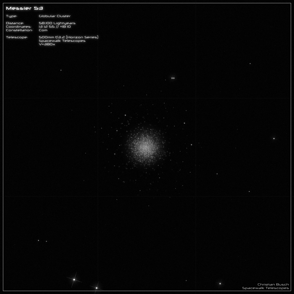 Messier 53 im 20 Zoll Dobson- Teleskop (Spiegelteleskop)