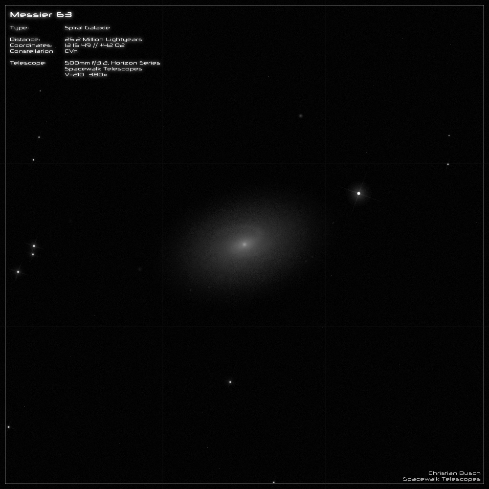 Messier 63 im 20 Zoll Dobson- Teleskop (Spiegelteleskop)