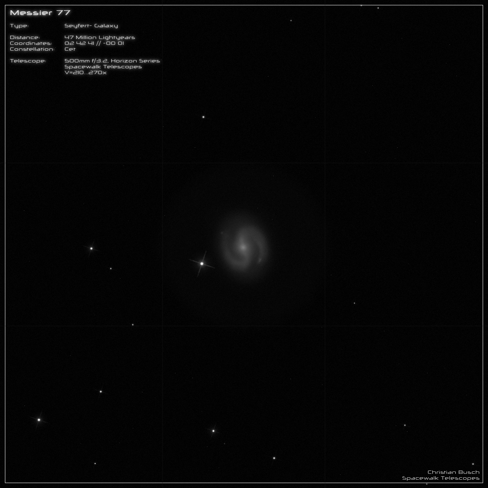 Die Galaxie Messier 77 im 20 Zoll Dobson- Teleskop (Spiegelteleskop)