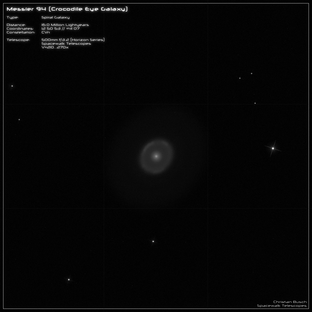 Messier 94 im 20 Zoll Dobson- Teleskop (Spiegelteleskop)