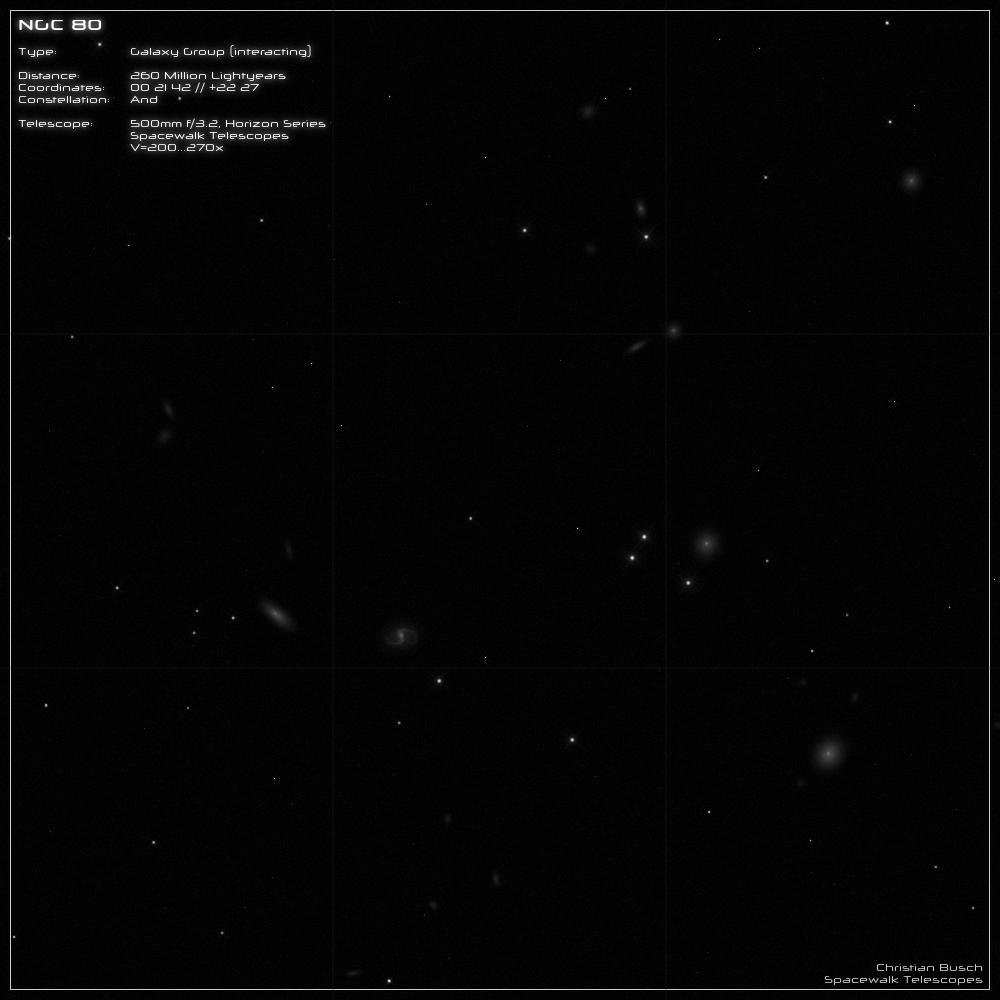 Die Galaxiengruppe NGC 80 im 20 Zoll Dobson- Teleskop (Spiegelteleskop)