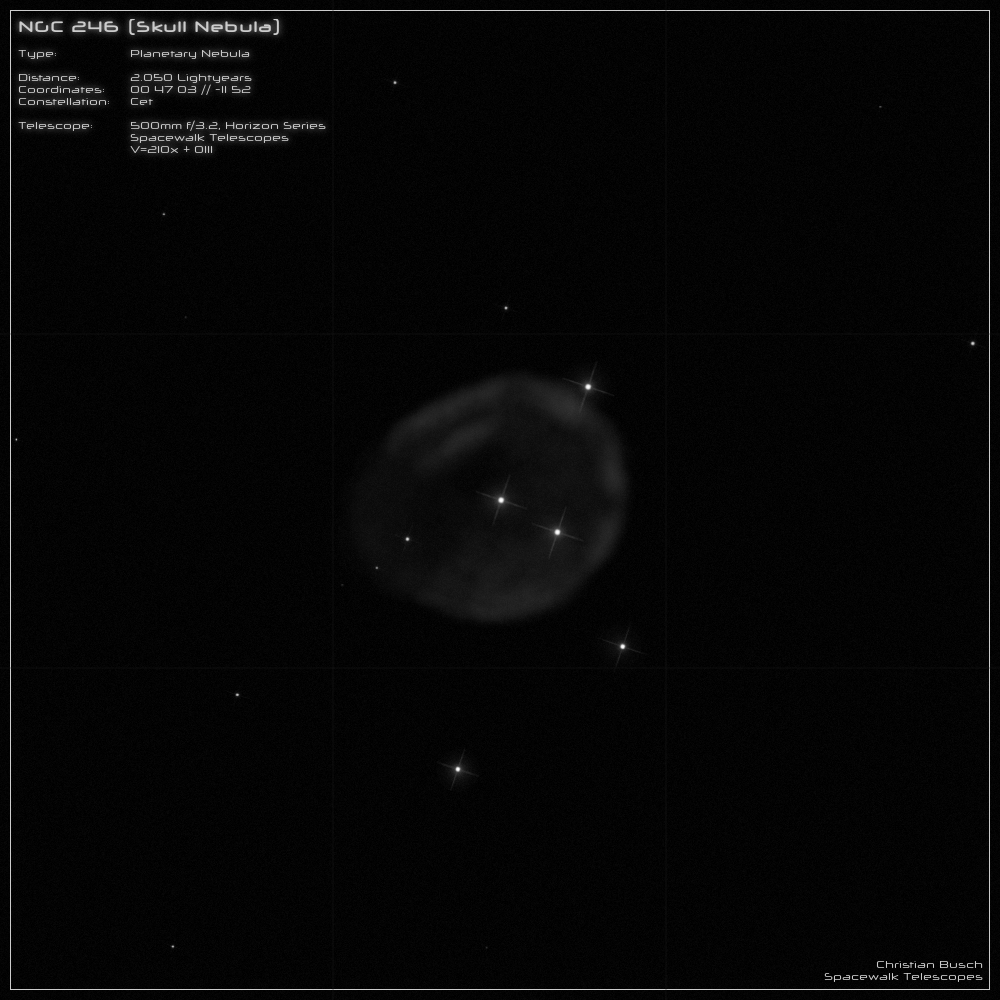 Der planetarische Nebel NGC 246 im 20 Zoll Dobson- Teleskop (Spiegelteleskop)
