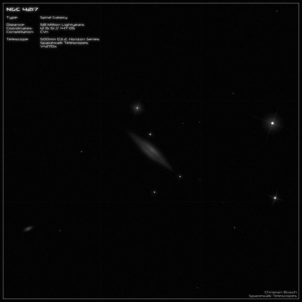 NGC 4217 im 20 Zoll Dobson- Teleskop (Spiegelteleskop)