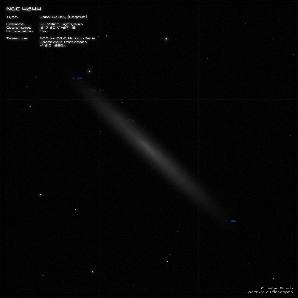 NGC 4244 im 20 Zoll Dobson- Teleskop (Spiegelteleskop)