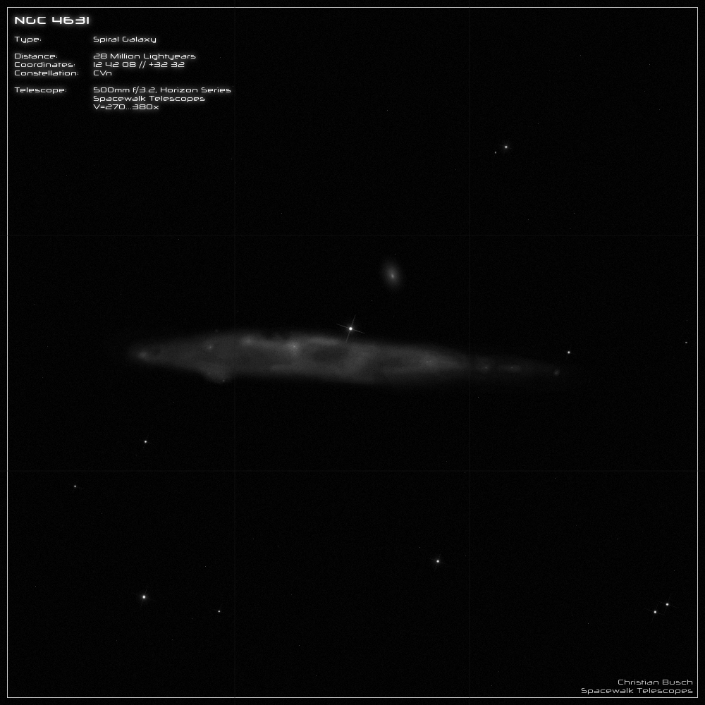 NGC 4631 im 20 Zoll Dobson- Teleskop (Spiegelteleskop)