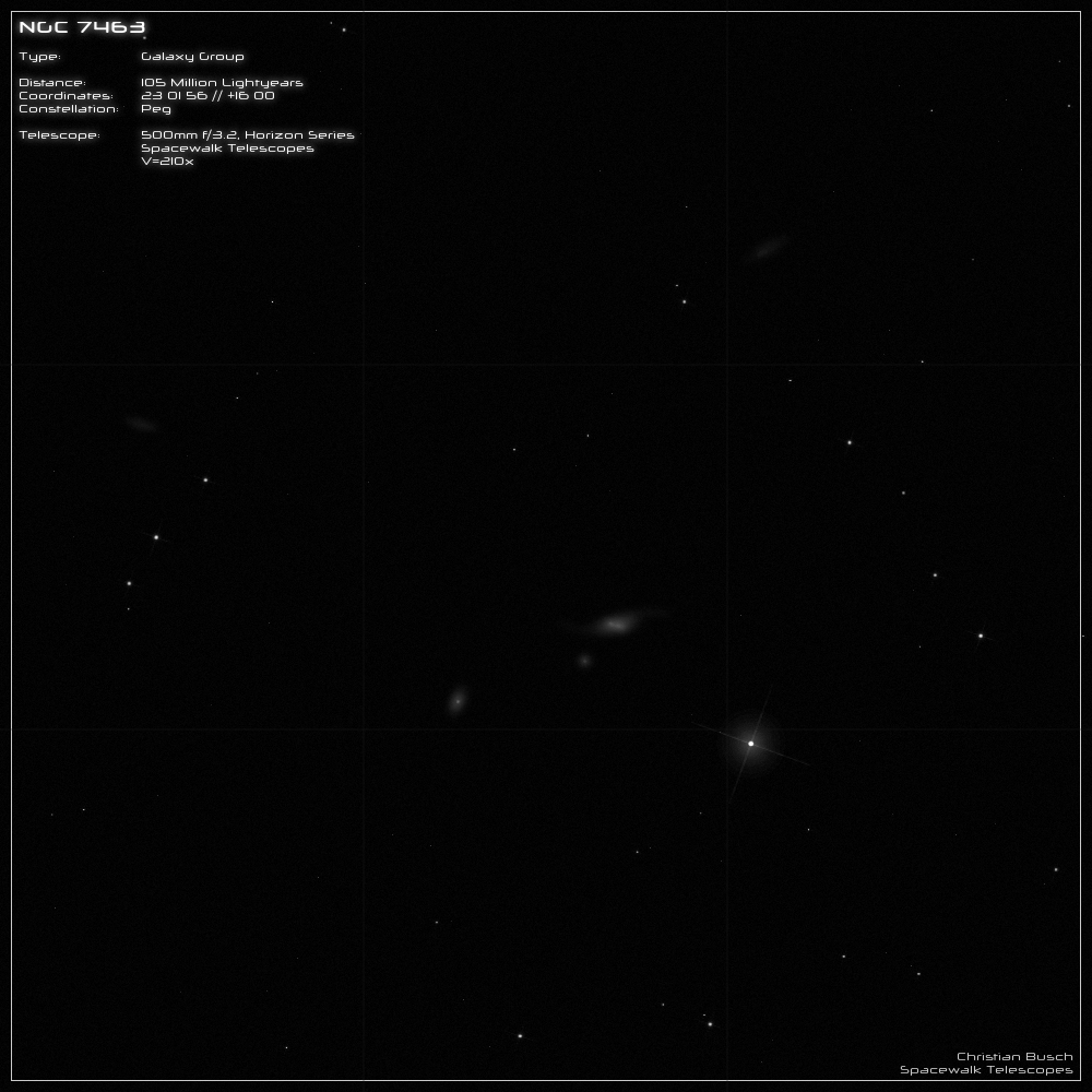 Die Galaxiengruppe NGC 7463 im 20 Zoll Dobson- Teleskop (Spiegelteleskop)