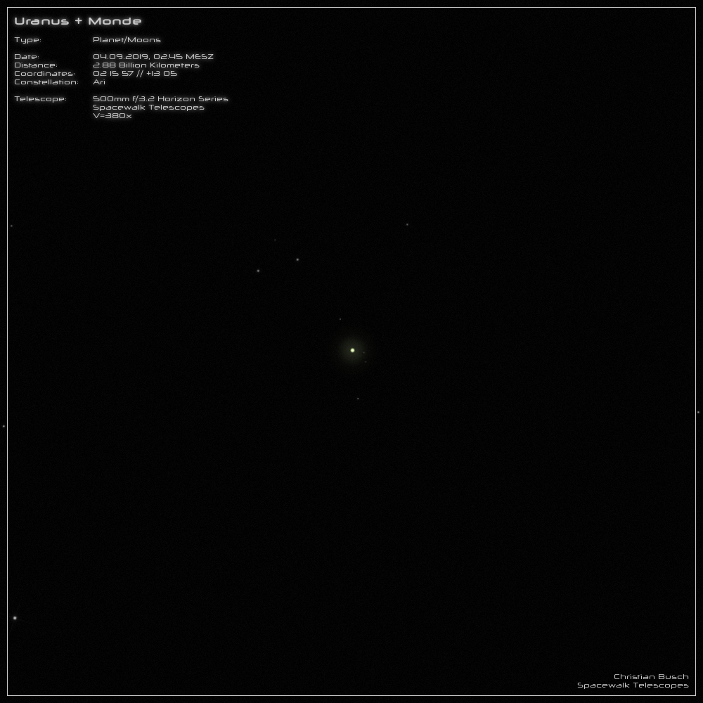 Der Planet Uranus und seine Monde im 20 Zoll Dobson- Teleskop (Spiegelteleskop)