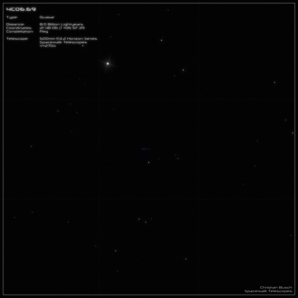 Der Quasar 4C 06.69 im 20 Zoll Dobson- Teleskop (Spiegelteleskop)