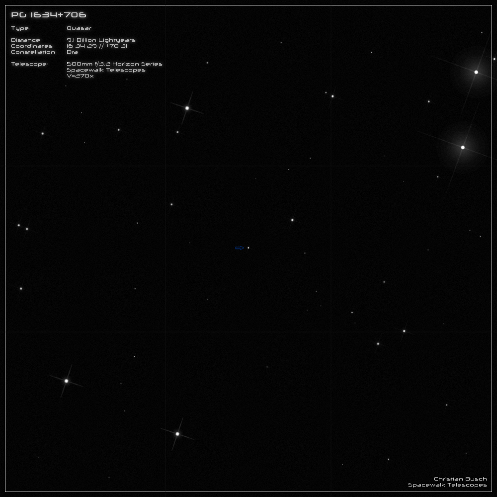 Der Quasar PG1634+706 im 20 Zoll Dobson- Teleskop (Spiegelteleskop)