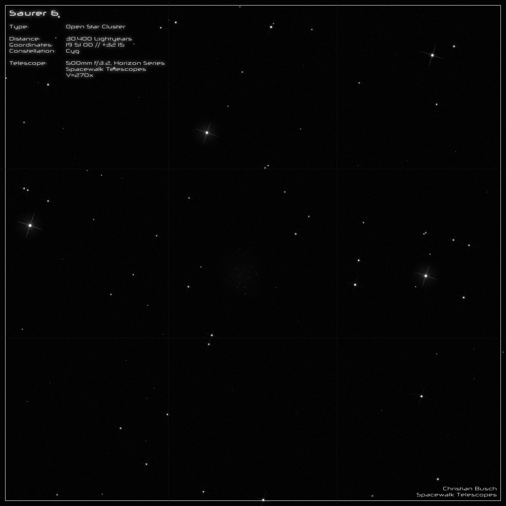 Der Sternhaufen Saurer 6 im 20 Zoll Dobson- Teleskop (Spiegelteleskop)