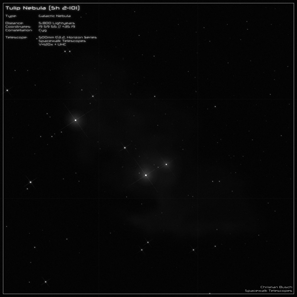 Der Tulpennebel Sh 2-101 im Sternbild Schwan im 20 Zoll Dobson- Teleskop (Spiegelteleskop)