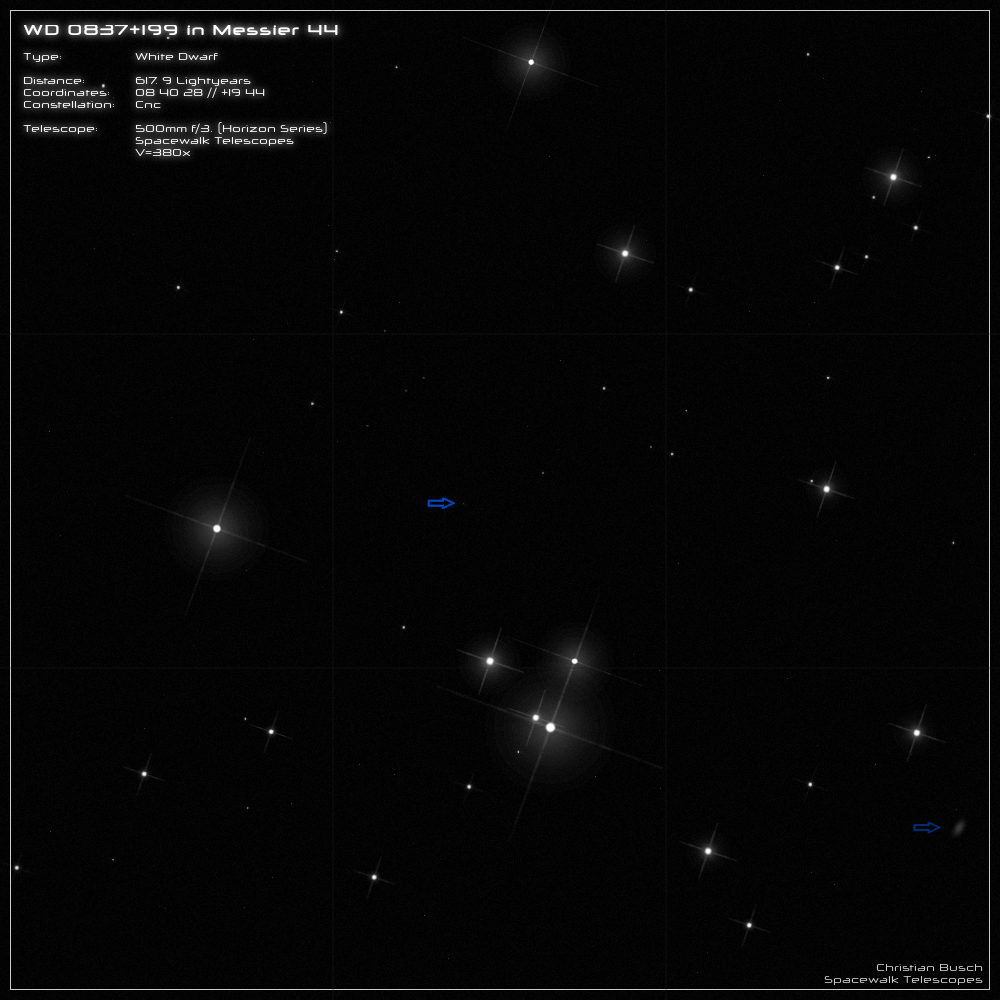 WD 0837+199 im 20 Zoll Dobson- Teleskop (Spiegelteleskop)