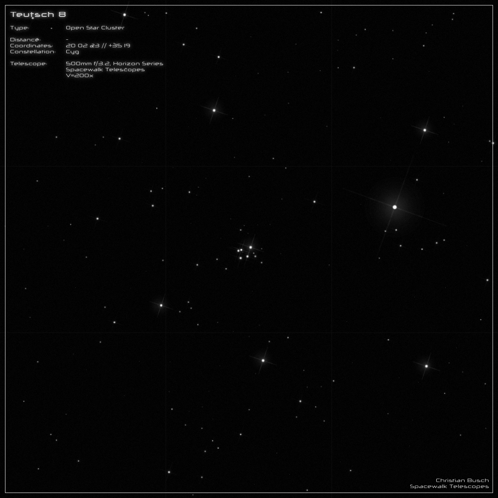 Der Offene Sternhaufen Teutsch 8 im 20 Zoll Dobson- Teleskop (Spiegelteleskop)