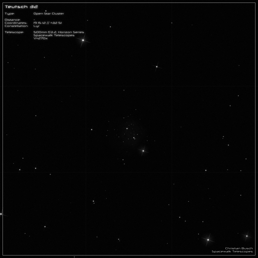 Der Offene Sternhaufen Teutsch 32 im 20 Zoll Dobson- Teleskop (Spiegelteleskop)