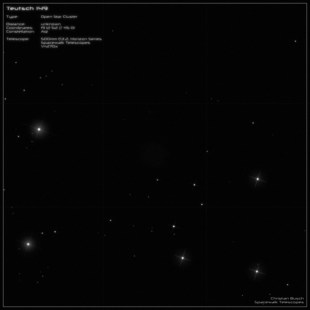 Der Offene Sternhaufen Teutsch 149 im 20 Zoll Dobson- Teleskop (Spiegelteleskop)